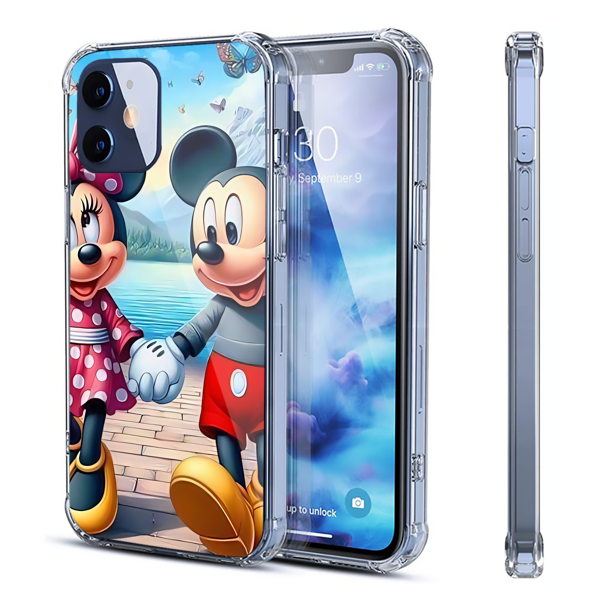 （画像用） ミッキーマウス Mickey Mouse 【iPhone 12シリーズ対応】透明スマホケース（クリアソフトケース）